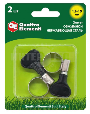 Хомут мет нерж 13-19мм 2шт ключ QE купить в Хабаровске