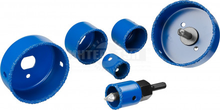 Коронка-чашка 6шт d22-28 карбид-вольфрам наненсение Профессионал Зубр [4]  купить в Хабаровске