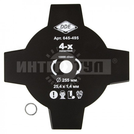 Нож д/травы DDE 255х25.4мм 4лоп 1.4мм [3]  купить в Хабаровске