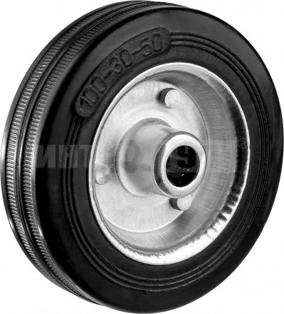 Колесо d=100 мм, г/п 70 кг, резина/металл, игольчатый подшипник, ЗУБР [3]  купить в Хабаровске