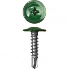 Саморезы ЗУБР с прессшайбой и сверлом по листовому металлу до 2мм, окрашенные в RAL-6005, PH2, 4,2х1 в Хабаровскe