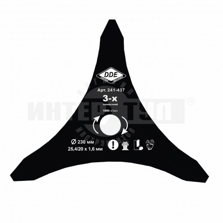 Нож д/травы DDE PROFI 230х25.4мм 3лоп 1.6мм купить в Хабаровске