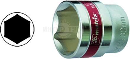 Головка торцевая, 20 мм, 6-гранная, CrV, под квадрат 1/2, хромированная// MATRIX MASTER [3]  купить в Хабаровске