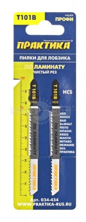 Полотно элЛобзик евро/х дер _75х2.5мм 2шт T101B чистыйРез HCS Практика [3]  купить в Хабаровске