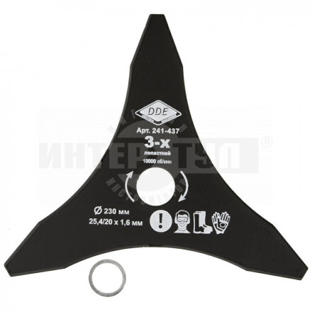 Нож д/травы DDE PROFI 230х25.4мм 3лоп 1.6мм [2]  купить в Хабаровске