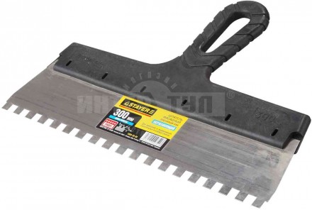 Шпатель зубчатый 300мм зуб8х8мм нерж Stayer купить в Хабаровске