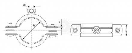 Хомут ЗУБР трубный оцинкованный, с гайкой, 2", 50шт [2]  купить в Хабаровске