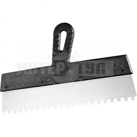 Шпатель зубчатый 150мм зуб10х10мм нерж пластРучка Сибртех купить в Хабаровске