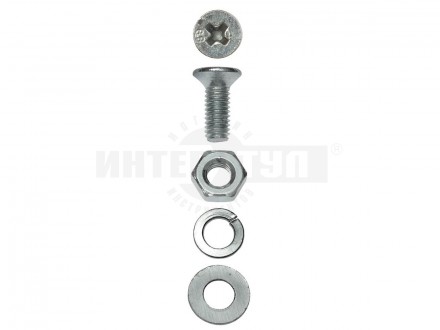 Винт (DIN965) в комплекте с гайкой (DIN934), шайбой (DIN125), шайбой пруж. (DIN127), M6 x 40 мм, 8 ш купить в Хабаровске