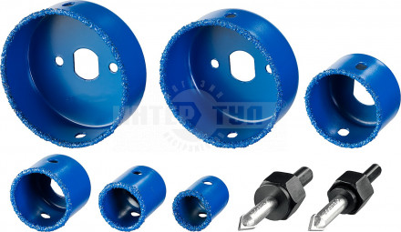 Коронка-чашка 6шт d22-28 карбид-вольфрам наненсение Профессионал Зубр [5]  купить в Хабаровске